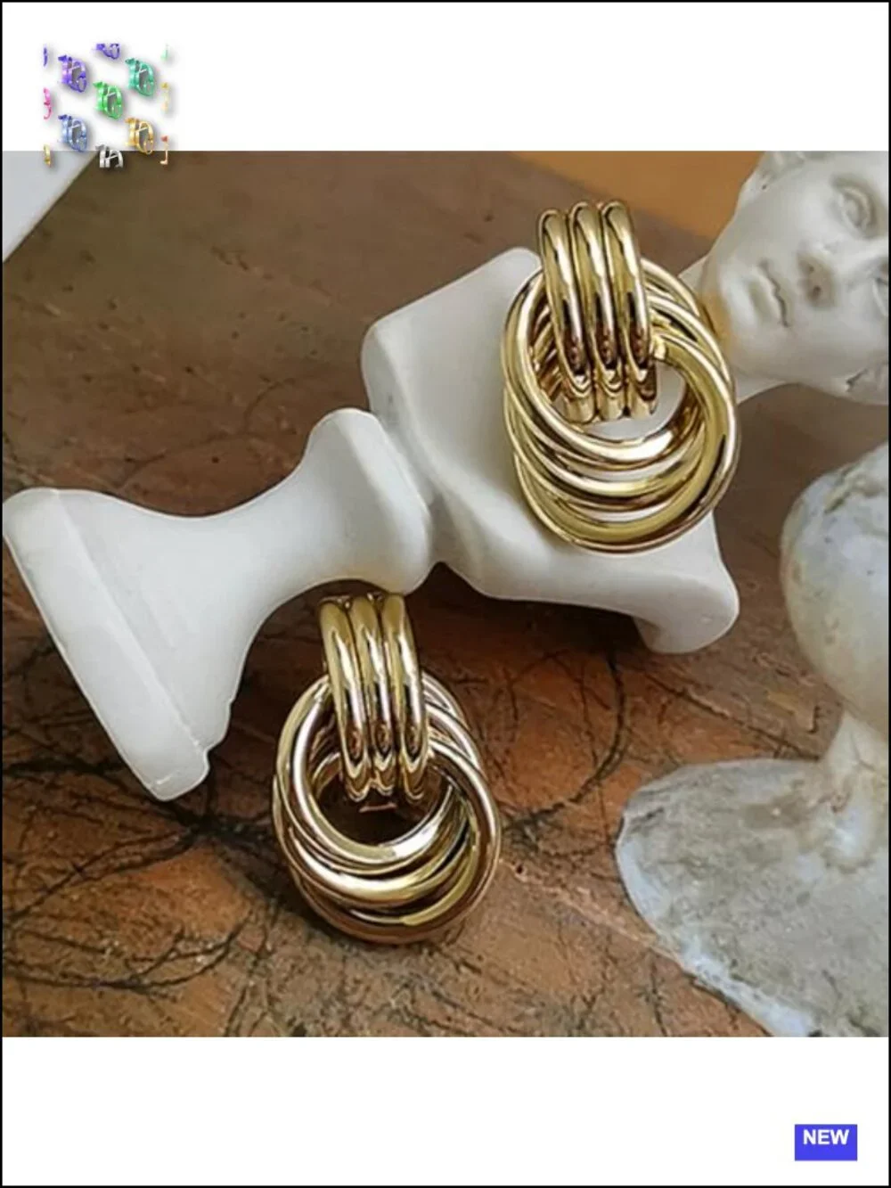 Chunky Gold Plated Stud Earrings Dangle Drop Geometric Jewelry Gift